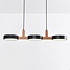 Designer pendant light Aristo with integrated LED - black and wood