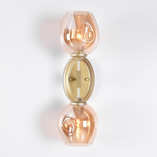 2-light wall lamp Larissa with glass globes