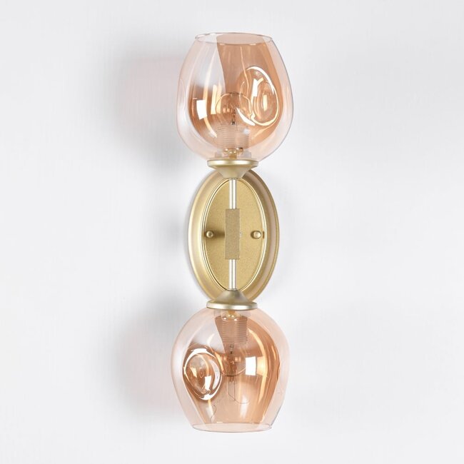 2-light wall lamp Larissa with glass globes