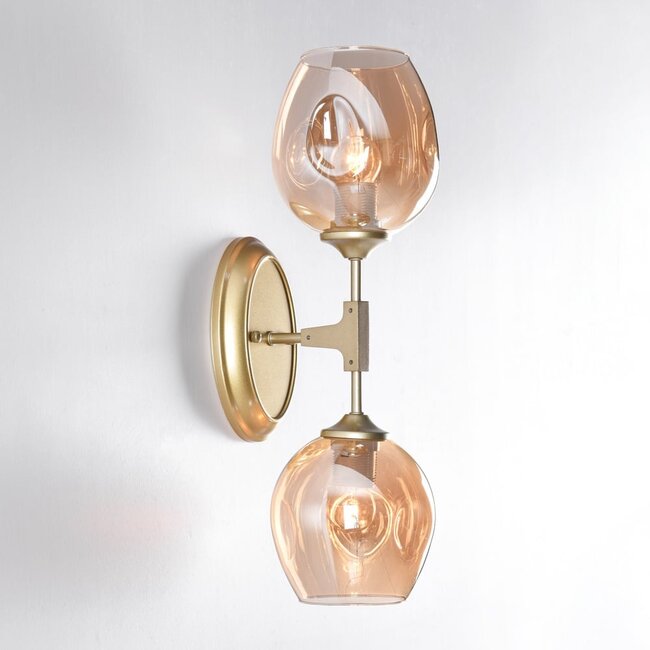 2-light wall lamp Larissa with glass globes