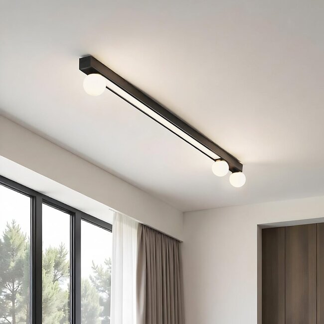 Ceiling light Xander with integrated LEDs - black