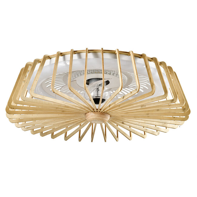 Ceiling fan Anemoon with integrated LED, dimmable - bamboo