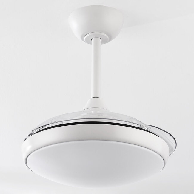 Ceiling fan, white, including LED and remote control - Haizea