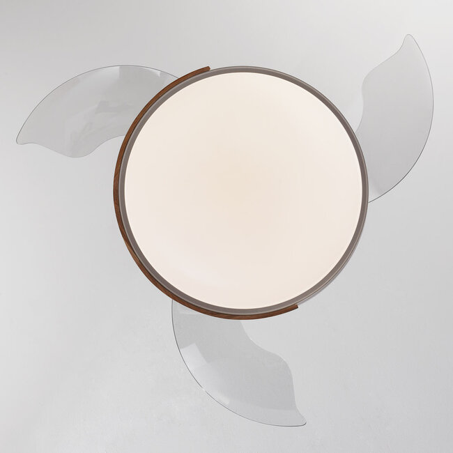 Ceiling fans with light and 3 fold-out blades, Vjetar - white with wood effect