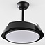 Black ceiling fan with integrated light source - Ventu