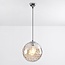 Contemporary cognac glass pendant lamp with bulge - Hades