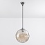 pendant light Hades in cognac glass with curved detail