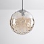 pendant light Hades in cognac glass with curved detail