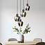 4-light pendant light Raleigh with smoked glass