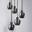 5-light pendant light Glendale with smoked glass