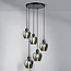 5-light pendant light Glendale with smoked glass