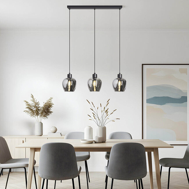 3-light pendant lamp with smoked glass - Vegas
