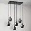 6-light pendant lamp with smoked glass - Arvada