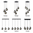 6-light pendant lamp with smoked glass - Arvada