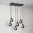 6-light pendant lamp with smoked glass - Arvada
