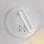 Round wall lamp Lenae with rotatable spotlight and illuminated wall plate