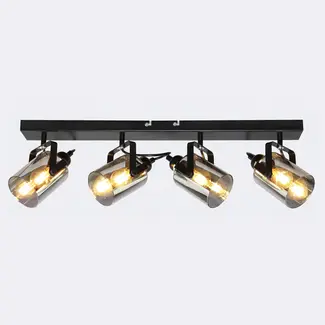Ceiling light with smoked glass, 4-light - Lucie