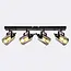 Ceiling lamp with smoked grey glass, 4-light - Lucie