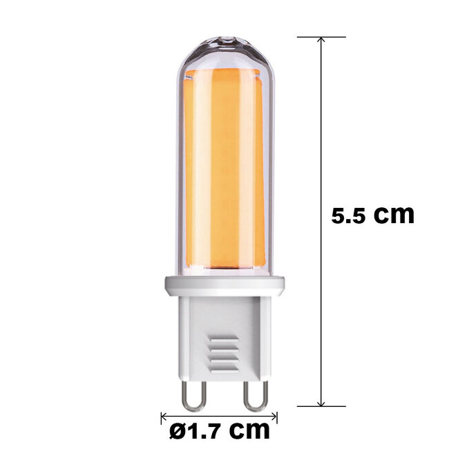 Dimmable G9 LED spotlight, clear glass, 2700K, 4.2W
