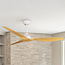 Iska ceiling fan in warm beech wood colour with remote control