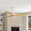 Iska ceiling fan in warm beech wood colour with remote control