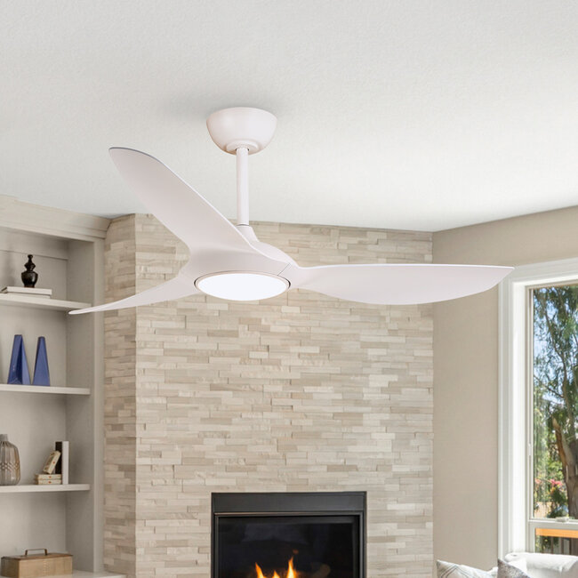 Ceiling fan, White, including LED and Remote control - Viento