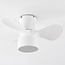 Compact White ceiling fan incl. LED and remote control - Vejas