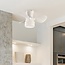 Compact White ceiling fan incl. LED and remote control - Vejas