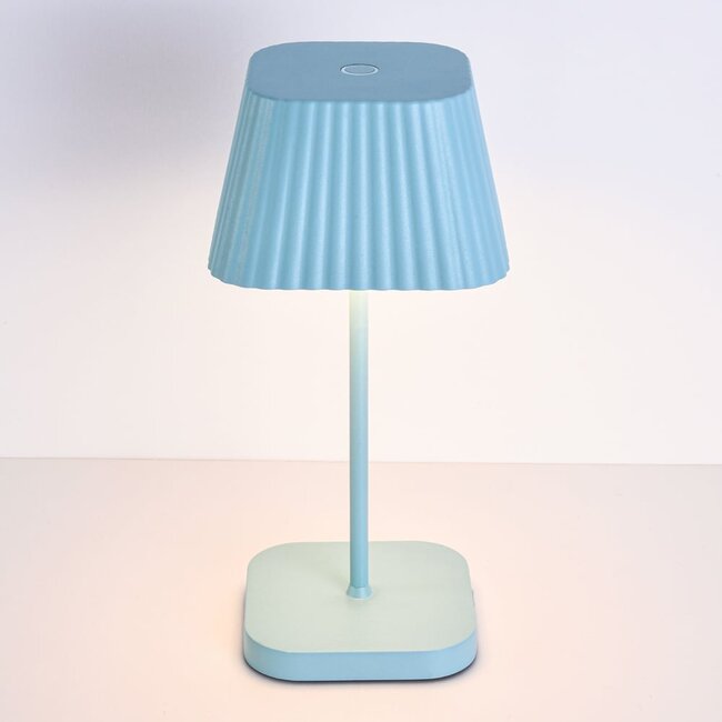 Rechargeable blue table lamp Mike - dimmable