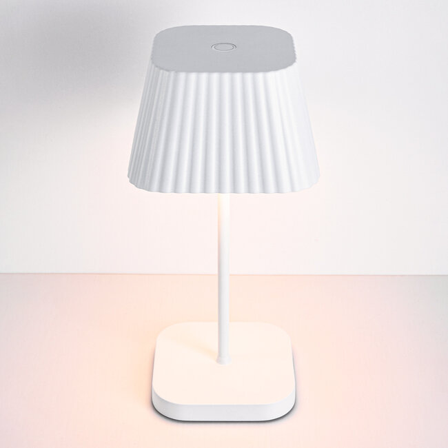 Rechargeable white table lamp Robin - dimmable