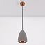 Modern pendant light Feis with concrete and copper rim
