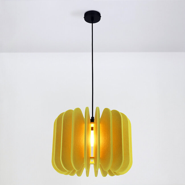 Pendant lamp made of PET felt, yellow - Benthe