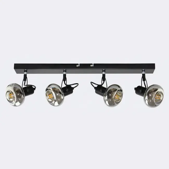 Ceiling light with smoked grey glass, 4-light - Elsa