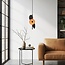 Modern pendant lamp Jinte 3-light in black and orange