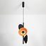 Modern 3-light pendant lamp Jinte - black with orange