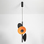 Modern pendant lamp Jinte 3-light in black and orange