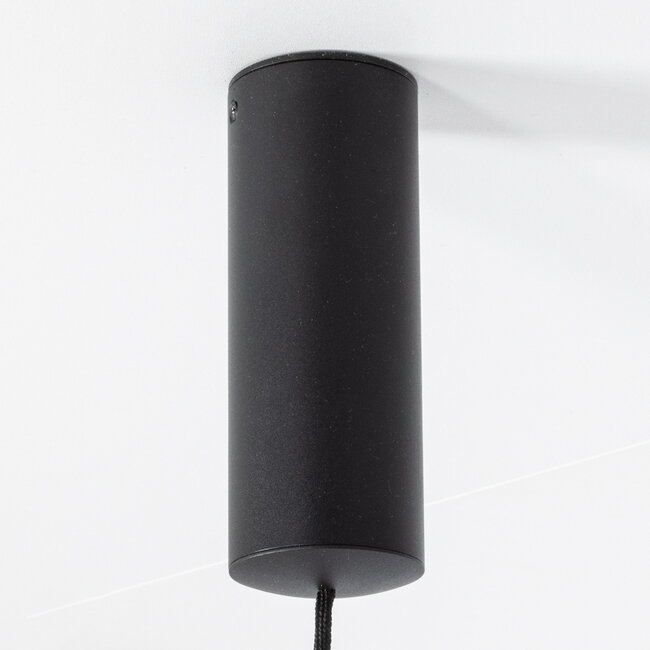 Modern 3-light pendant lamp Jinte - black with orange