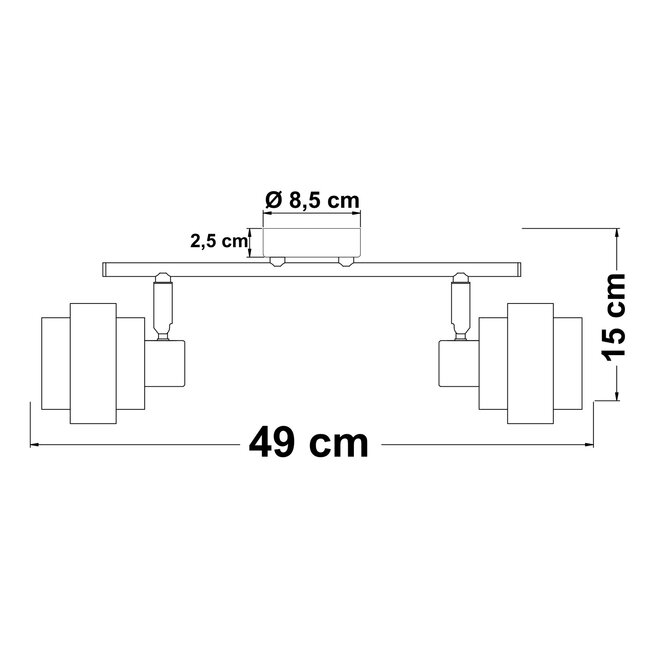 Luxury ceiling lamp with bronze details, 2-light - Oro