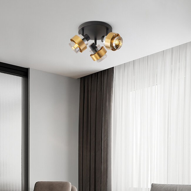 Ceiling lamp with swivelling spotlights, 3-light - Emas
