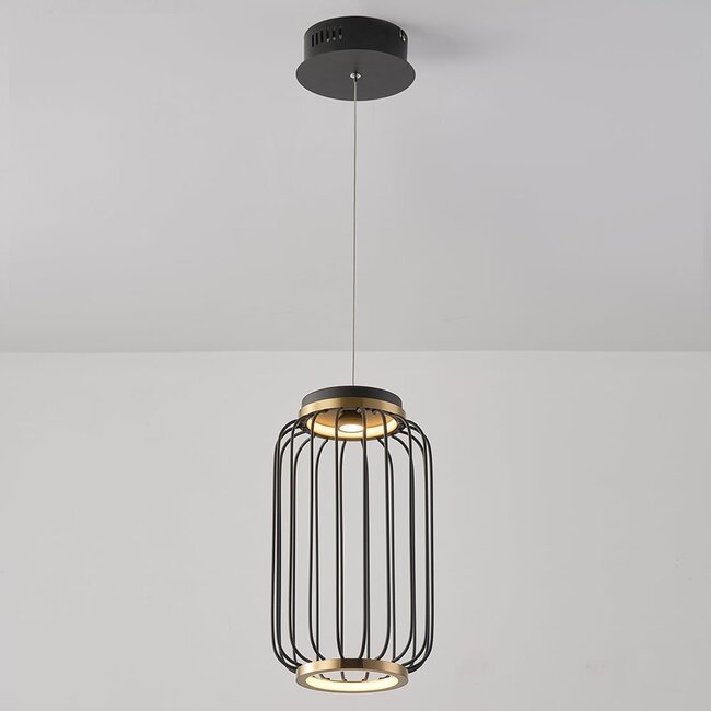 pendant light Puri with integrated LED - black and gold