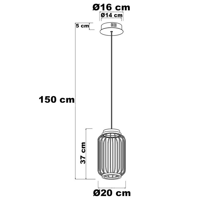 Puri pendant lamp with integrated LED