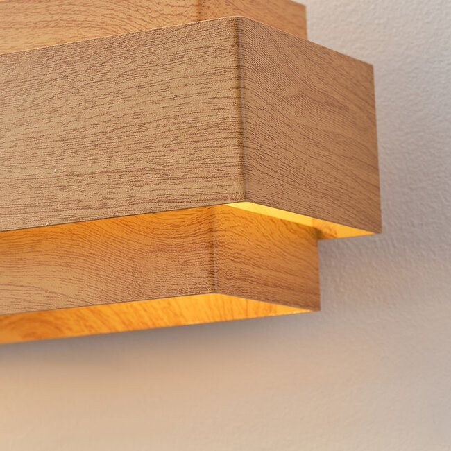 Modern wall lamp with wood effect - Kayu