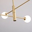 4-light ceiling light Stiri - gold with milk-white glass globes