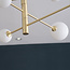 6-light ceiling light Sest - gold with milk-white glass globes