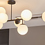 Black ceiling lamp with opal white glass spheres - Osem