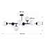 Black ceiling lamp with opal white glass spheres - Osem