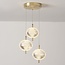 3-light pendant light Hopea with 3-step dimmable LED - gold