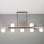 7-light pendant light Syv - milk-white glass globes
