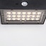 Black solar outdoor wall light with sensor - Brock