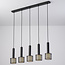 Black Industrial pendant lamp, 5-light - Fosco
